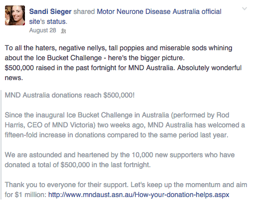 Sandi Sieger - Facebook Status